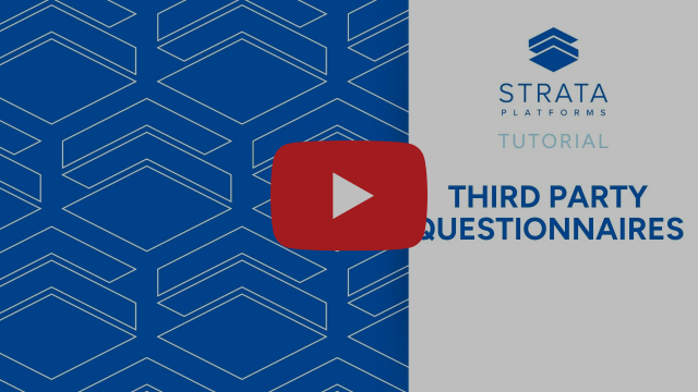 Strata platforms Third party Questionnaires tutorial cover image